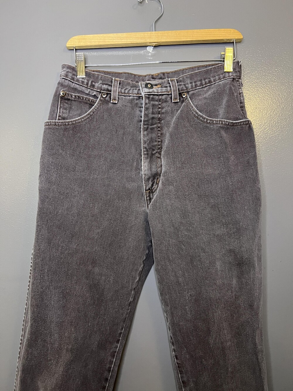 Vintage Lands' End Jeans Womens 10 Gray High Rise Straight Denim Made In USA